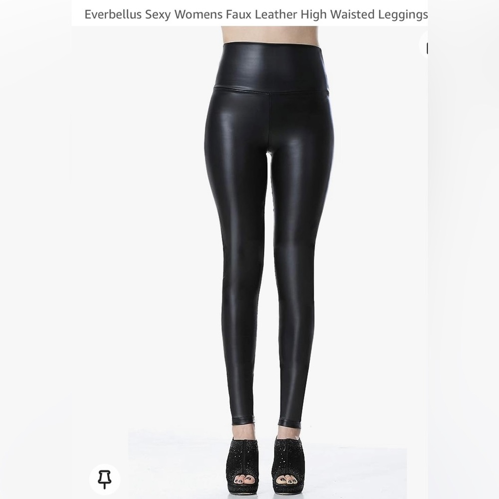Everbellus Faux Leather High Waisted Leggings Size M Sexy Fall OOTD Moto Chic